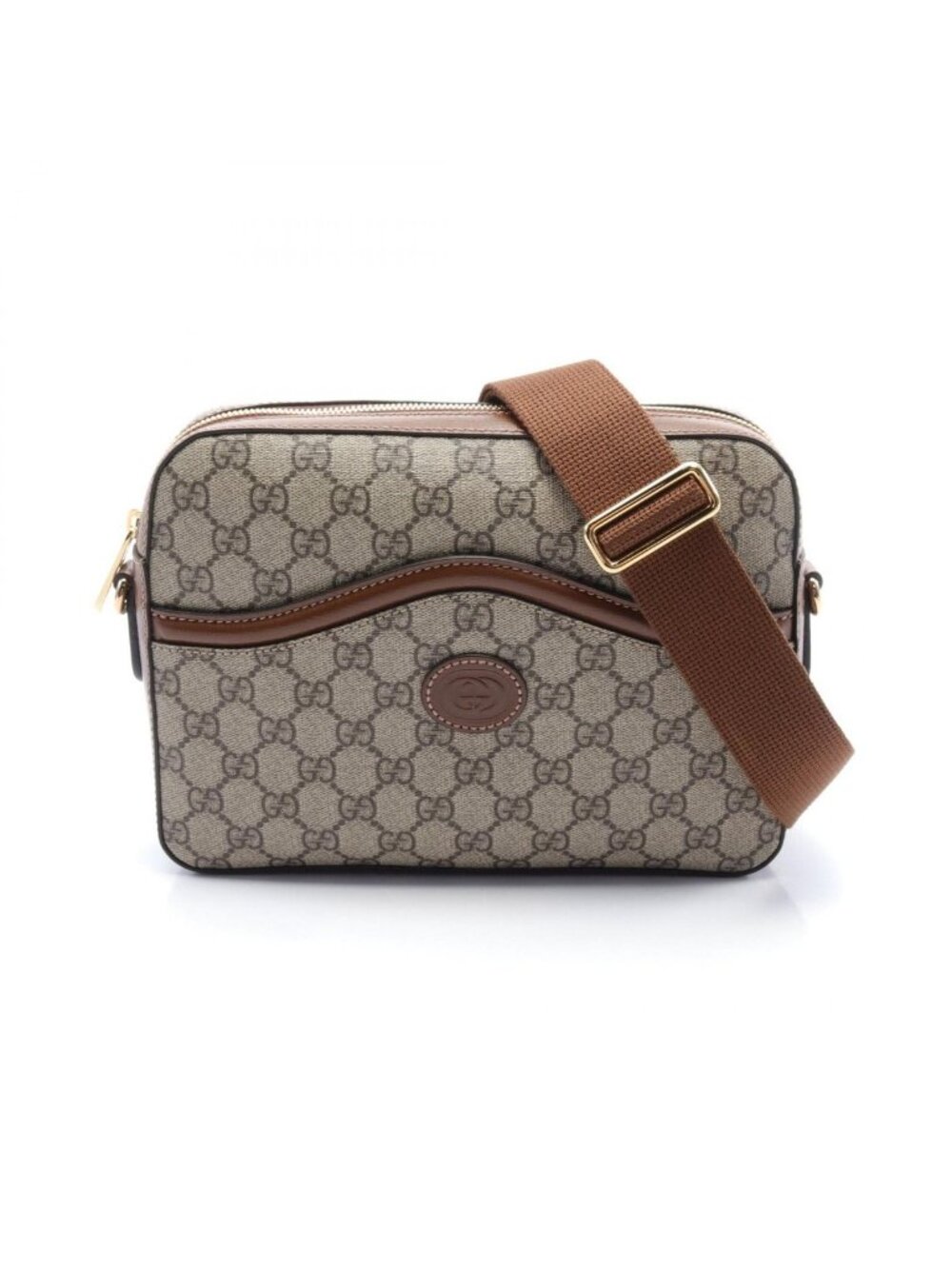Gucci Shoulder Bag Interlocking GG Supreme Beige Brown